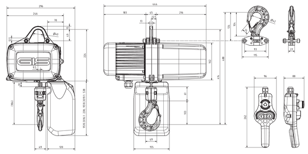 Kättingtelfer typ GPM: Telfer 0 – 1250 kg