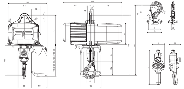 Kättingtelfer typ GPM: Telfer 0 – 1250 kg