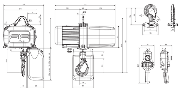 Kättingtelfer typ GPM: Telfer 0 – 1250 kg