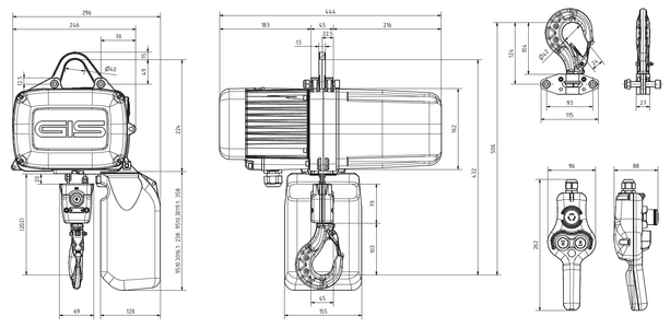 Kättingtelfer typ GPM: Telfer 0 – 1250 kg