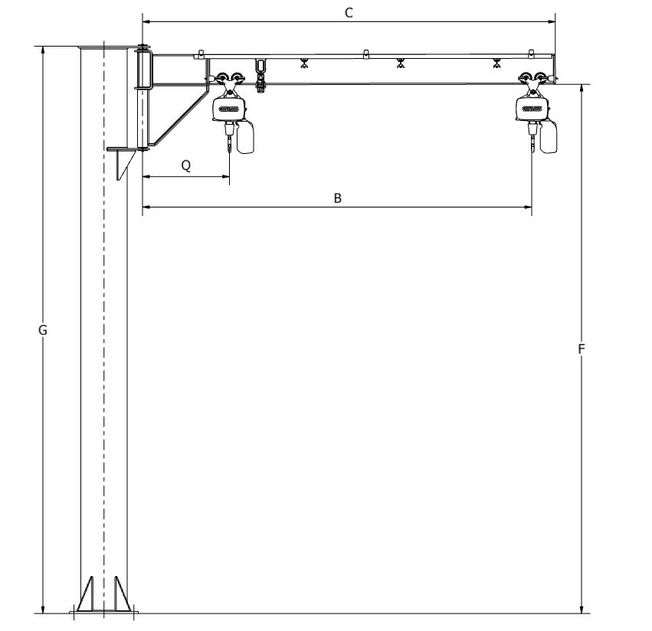 Kranarm, understagad I-balk - PKU