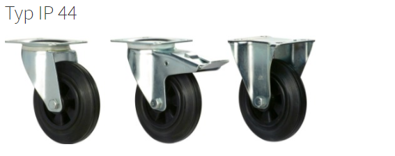 Gummibelagda hjul - Typ 44 / IP 44